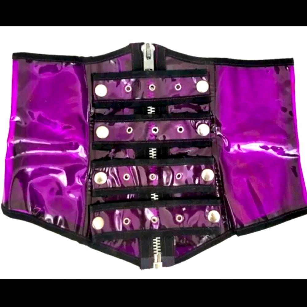 🖤Vintage Lip Service Fetish Drastik Plastik PVC Waist Cincher Corset Punk Goth